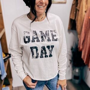 Zutter Game Day Top - Off White & Black Women’s - Long Sleeve